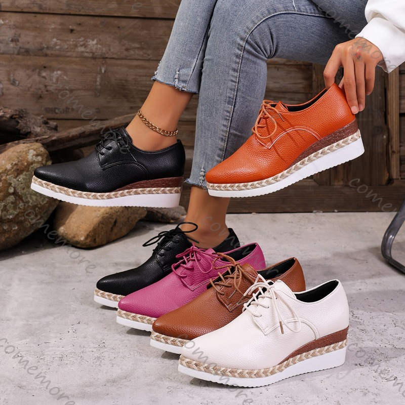 Leather Lace-Up Women's Wedge  - Oxford Lace Up Women ulasan dan harga