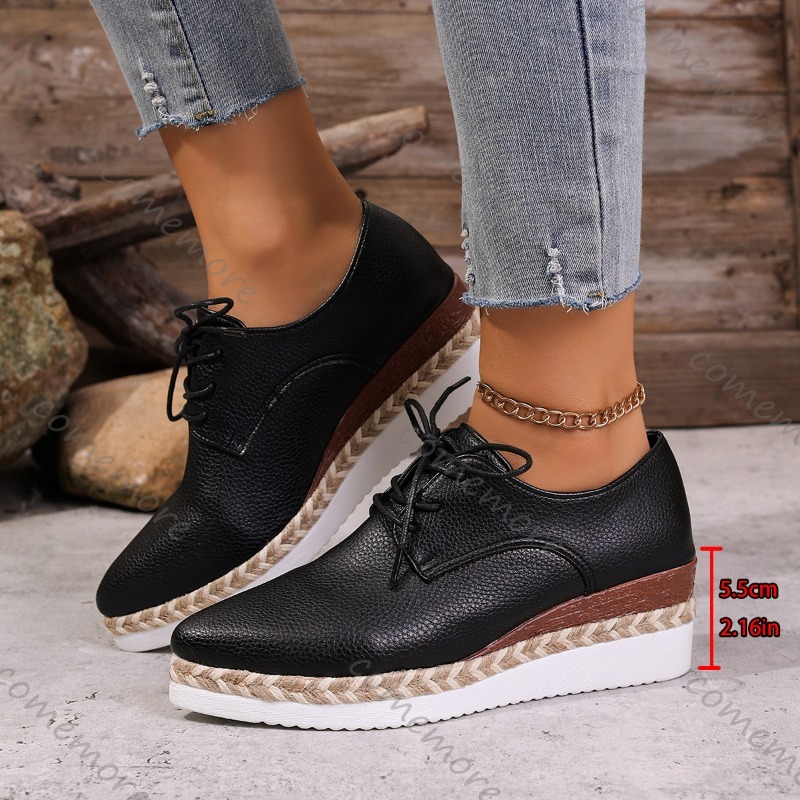 Leather Lace-Up Women's Wedge  - Oxford Lace Up Women ulasan dan harga