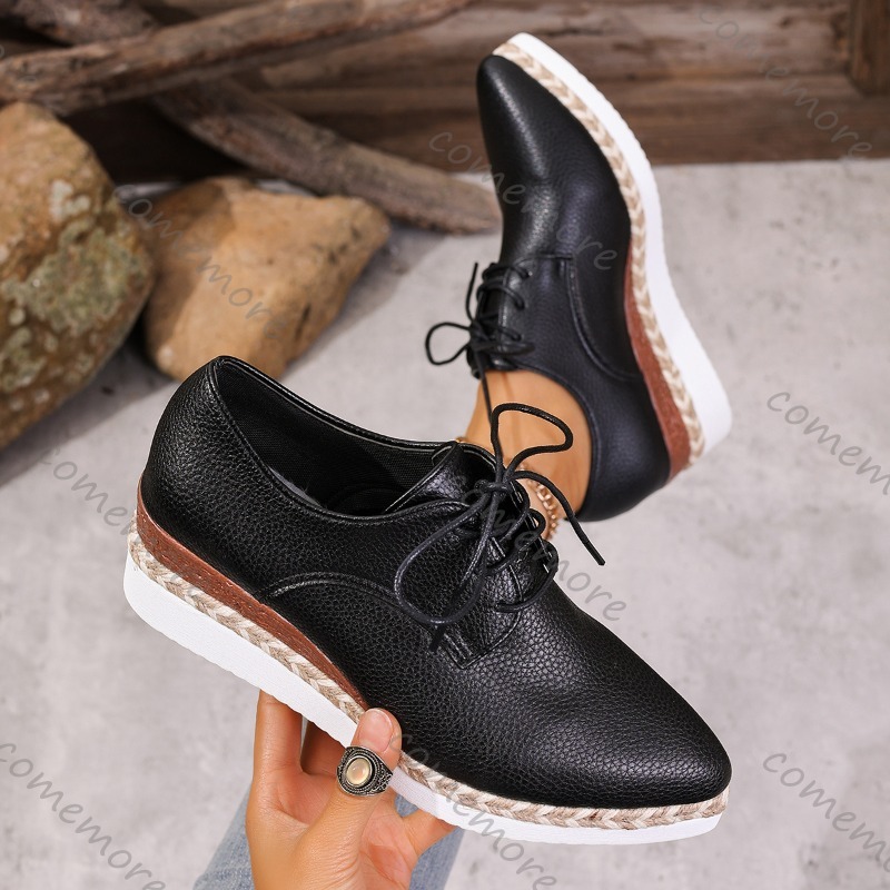 Leather Lace-Up Women's Wedge  - Oxford Lace Up Women ulasan dan harga