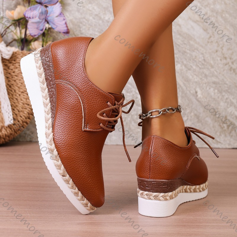 Leather Lace-Up Women's Wedge  - Oxford Lace Up Women ulasan dan harga
