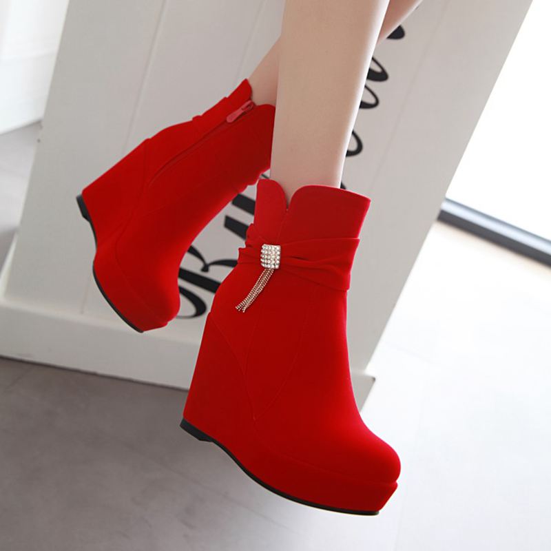 ORCHALISA Glam Red Ladies Ankl - Women'S Shoes Extended Sizes ulasan dan harga