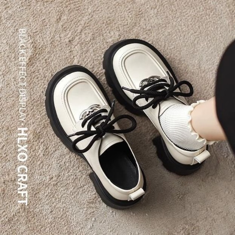 Women White Platform Oxford Sh - Oxford Lace Up Women ulasan dan harga