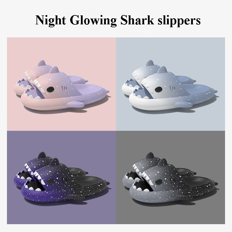 Cute Cartoon Shark Slippers Fo - Women'S Shoes To Men'S Size ulasan dan harga