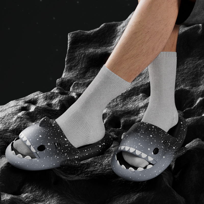 Cute Cartoon Shark Slippers Fo - Women'S Shoes To Men'S Size ulasan dan harga