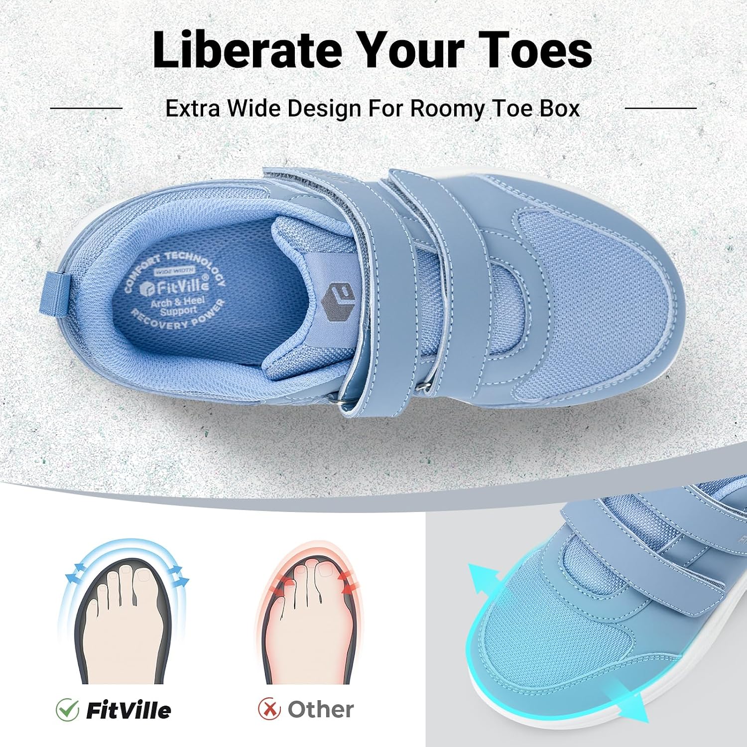 FitVille Women'S Wide Fit Diab - Women'S Shoes For Flat Feet ulasan dan harga