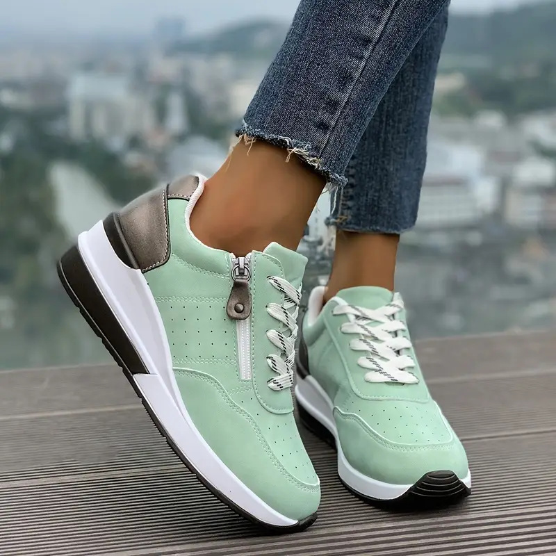 Women Side Zipper Platform Sne - Oxford Lace Up Women ulasan dan harga