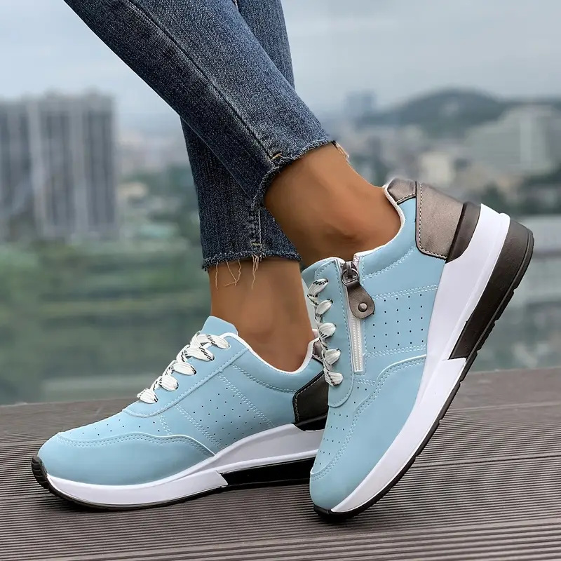 Women Side Zipper Platform Sne - Oxford Lace Up Women ulasan dan harga