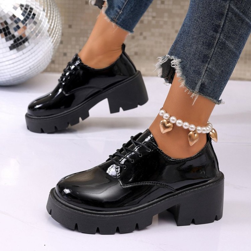 2026 New  Women Spring  Black  - Oxford Lace Up Women ulasan dan harga