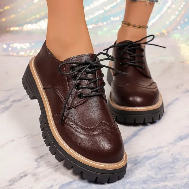 Women Classic Platform Oxford  - Oxford Lace Up Women ulasan dan harga