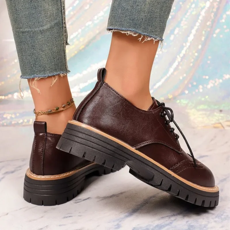 Women Classic Platform Oxford  - Oxford Lace Up Women ulasan dan harga